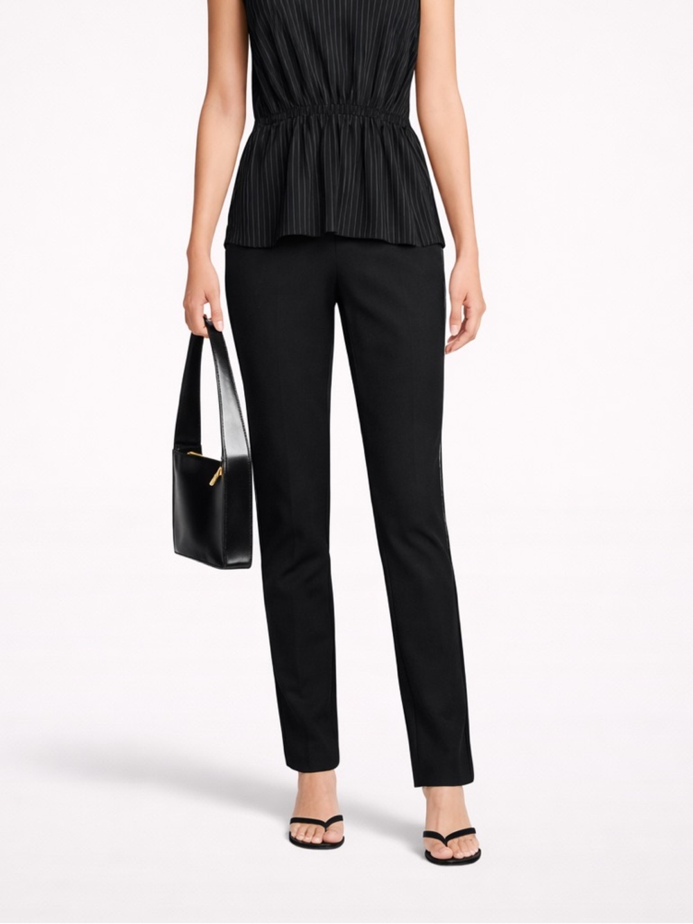 Theory Black Straight-Leg Pants Size 6